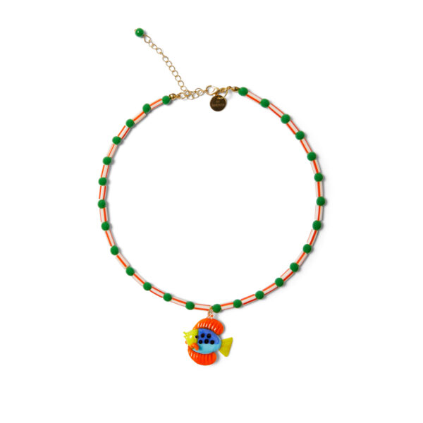 COLLAR COLOUR FISH GREEN - RED